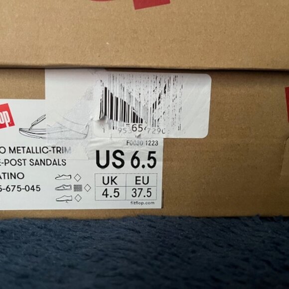 FitFlop Halo Metallic Sandals - Size 6.5 NEW in Box - Picture 3 of 6